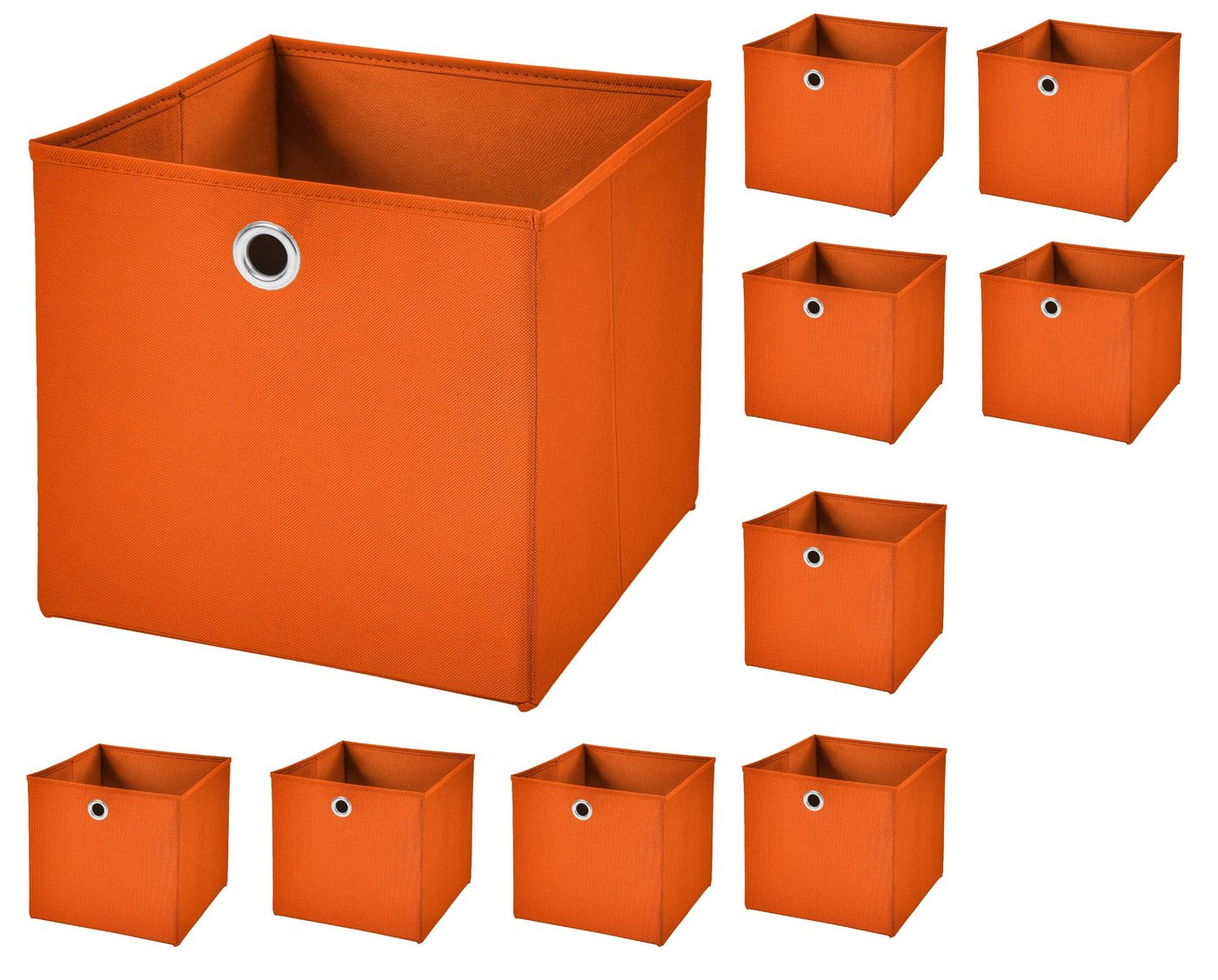 StickandShine Aufbewahrungsbox 10 Stück Faltboxen 28 x 28 x 28 cm faltbar ohne Deckel Stoffbox von StickandShine