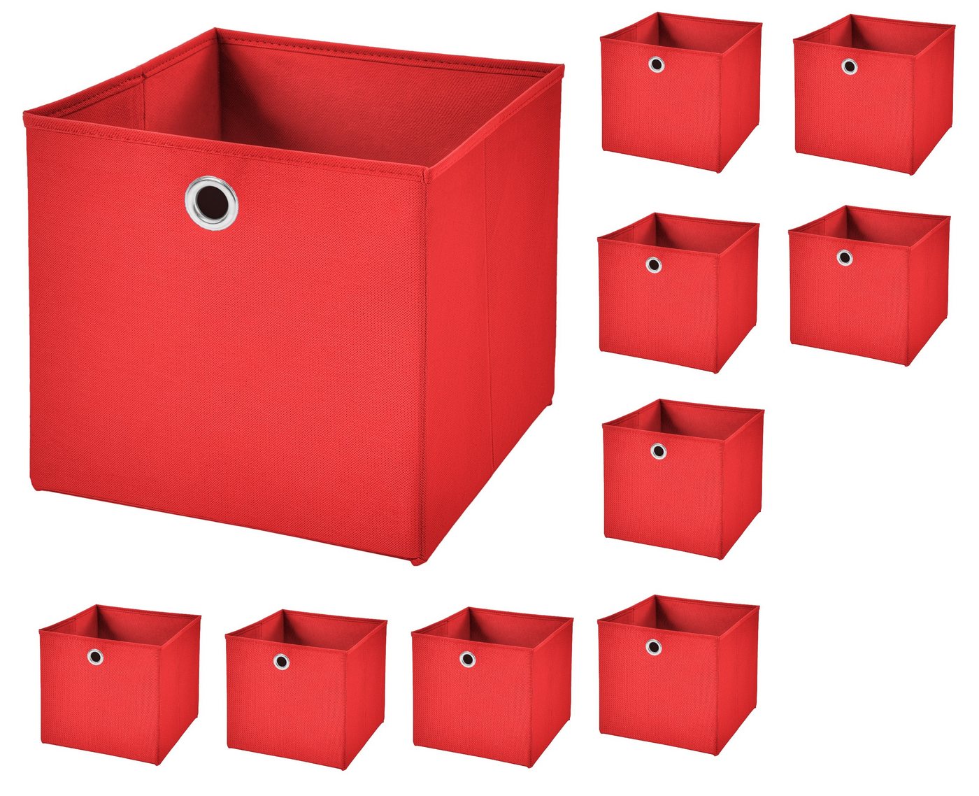 StickandShine Aufbewahrungsbox 10 Stück Faltboxen 28 x 28 x 28 cm faltbar ohne Deckel Stoffbox von StickandShine