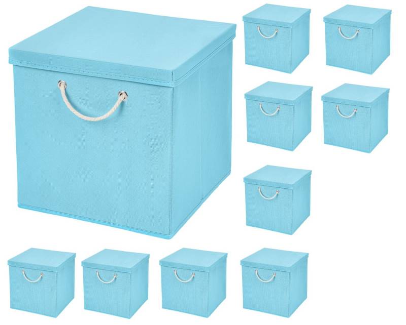 StickandShine Faltbox 10 Stück 30 x 30 x 30 cm Aufbewahrungsbox Stoffboxen Faltbox von StickandShine