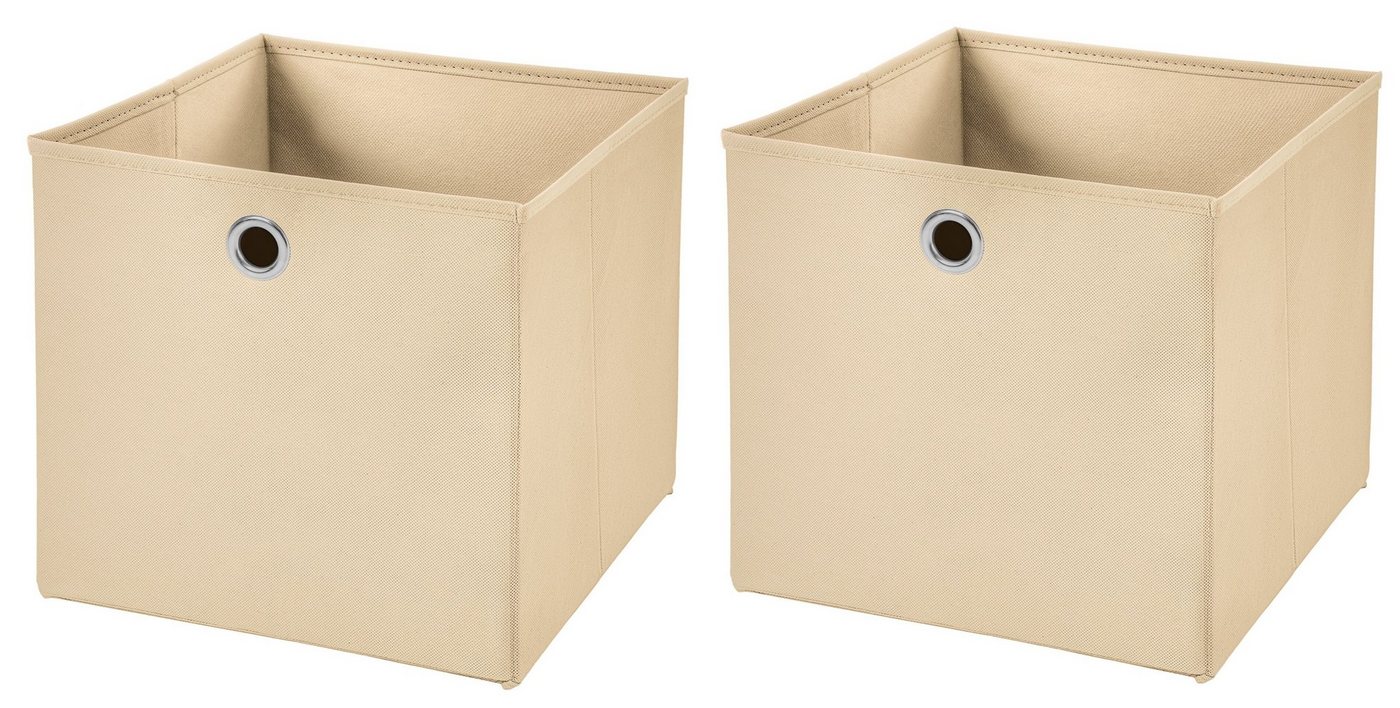 StickandShine Faltbox 2 Stück 32 x 32 x 32 cm Faltbox ohne Deckel Stoffbox Aufbewahrungsbox von StickandShine