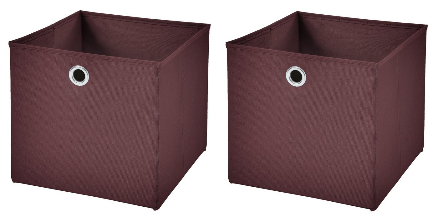 StickandShine Faltbox 2 Stück 32 x 32 x 32 cm Faltbox ohne Deckel Stoffbox Aufbewahrungsbox von StickandShine