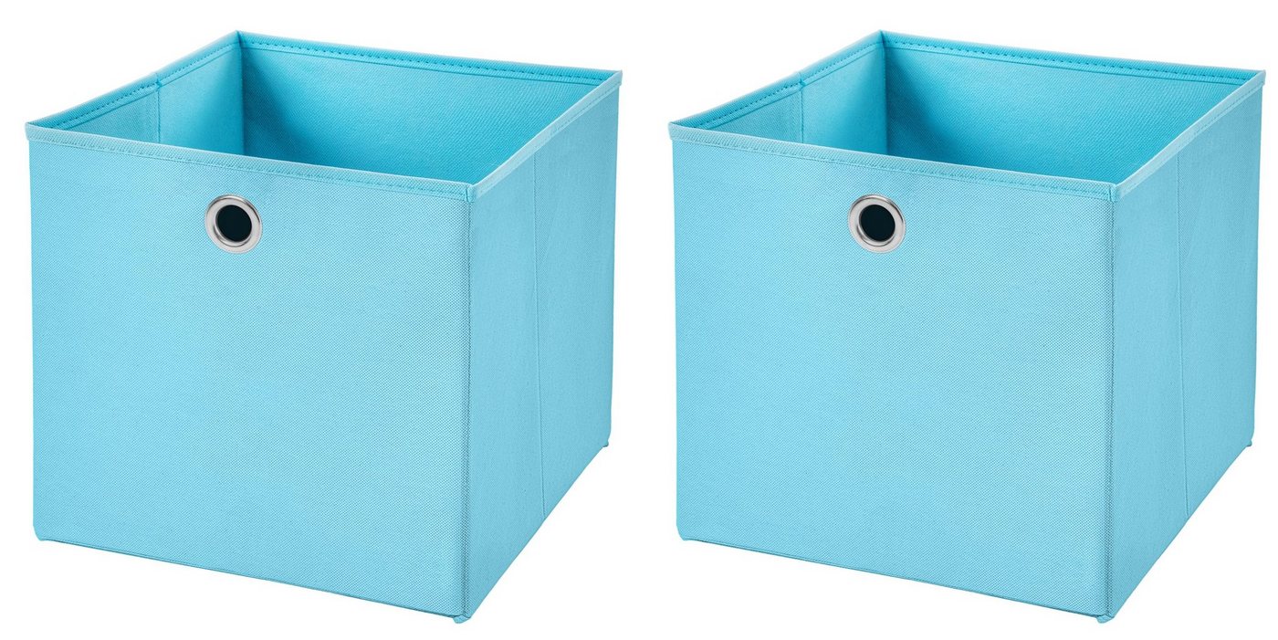 StickandShine Faltbox 2 Stück 32 x 32 x 32 cm Faltbox ohne Deckel Stoffbox Aufbewahrungsbox von StickandShine
