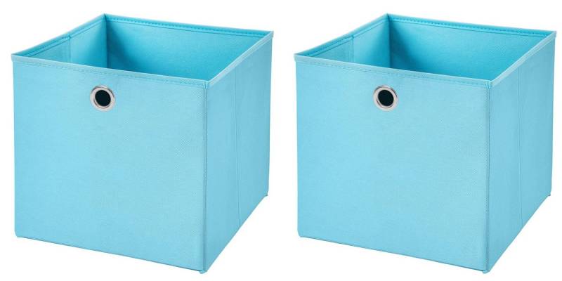 StickandShine Faltbox 2 Stück 32 x 32 x 32 cm Faltbox ohne Deckel Stoffbox Aufbewahrungsbox von StickandShine