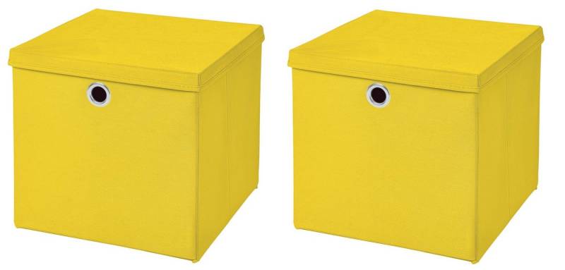 StickandShine Faltbox 2 Stück 33 x 33 x 33 cm Faltbox mit Deckel Stoffbox Aufbewahrungsbox von StickandShine