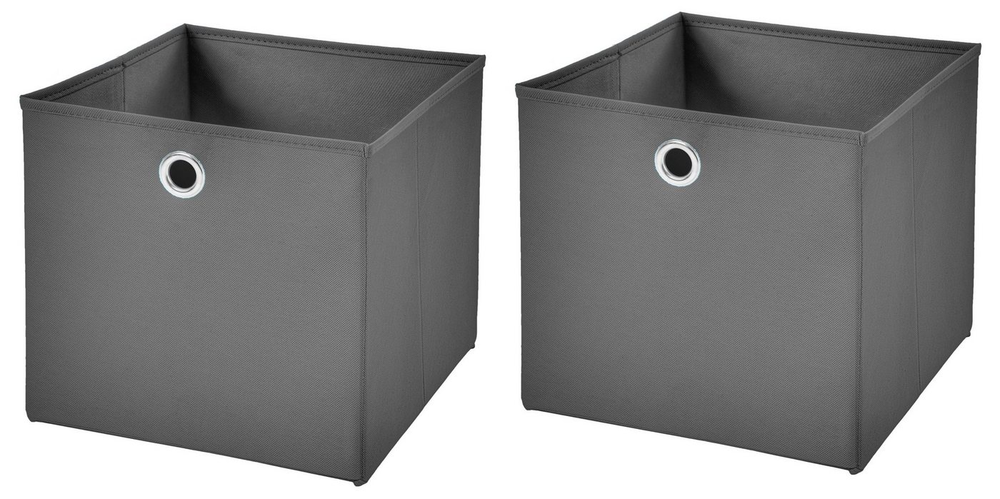 StickandShine Faltbox 2 Stück 33 x 33 x 33 cm Faltbox ohne Deckel Stoffbox Aufbewahrungsbox von StickandShine