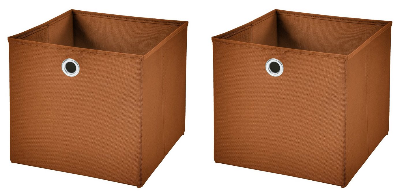 StickandShine Faltbox 2 Stück 33 x 33 x 33 cm Faltbox ohne Deckel Stoffbox Aufbewahrungsbox von StickandShine
