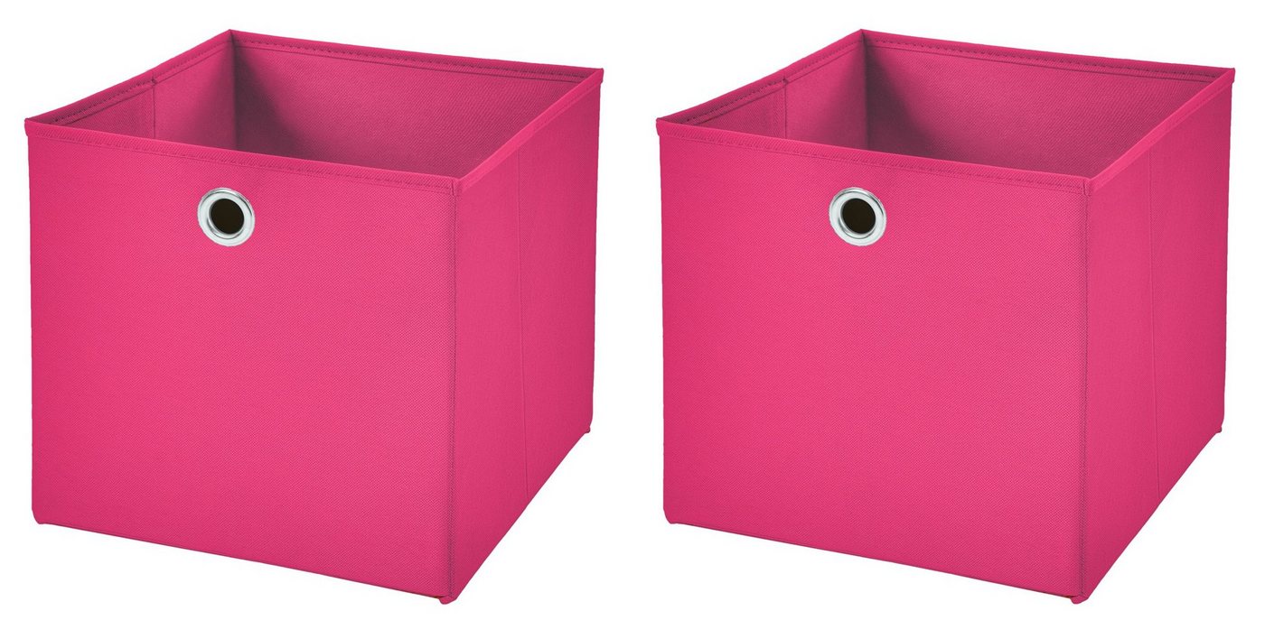StickandShine Faltbox 2 Stück 33 x 33 x 33 cm Faltbox ohne Deckel Stoffbox Aufbewahrungsbox von StickandShine