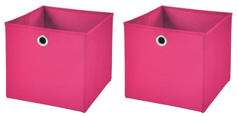 StickandShine Faltbox 2 Stück 33 x 33 x 33 cm Faltbox ohne Deckel Stoffbox Aufbewahrungsbox von StickandShine