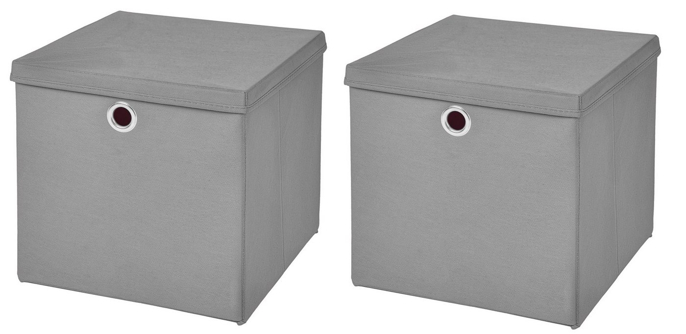 StickandShine Faltbox 2 Stück Faltboxen 28 x 28 x 28 cm faltbar mit Deckel Aufbewahrungsbox von StickandShine