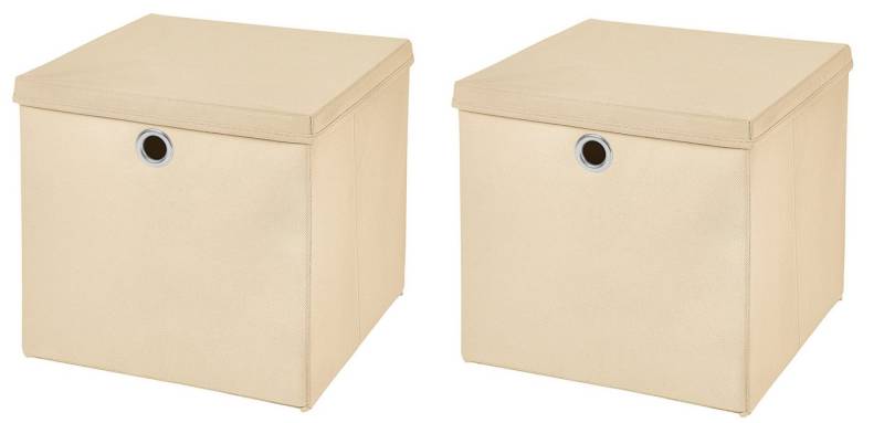 StickandShine Faltbox 2 Stück Faltboxen 28 x 28 x 28 cm faltbar mit Deckel Aufbewahrungsbox von StickandShine