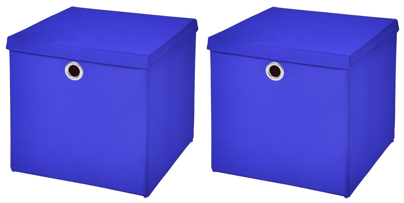 StickandShine Faltbox 2 Stück Faltboxen 28 x 28 x 28 cm faltbar mit Deckel Aufbewahrungsbox von StickandShine