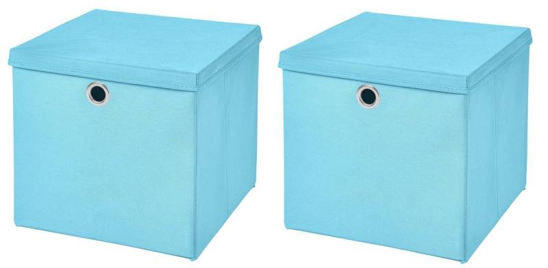 StickandShine Faltbox 2 Stück Faltboxen 28 x 28 x 28 cm faltbar mit Deckel Aufbewahrungsbox von StickandShine