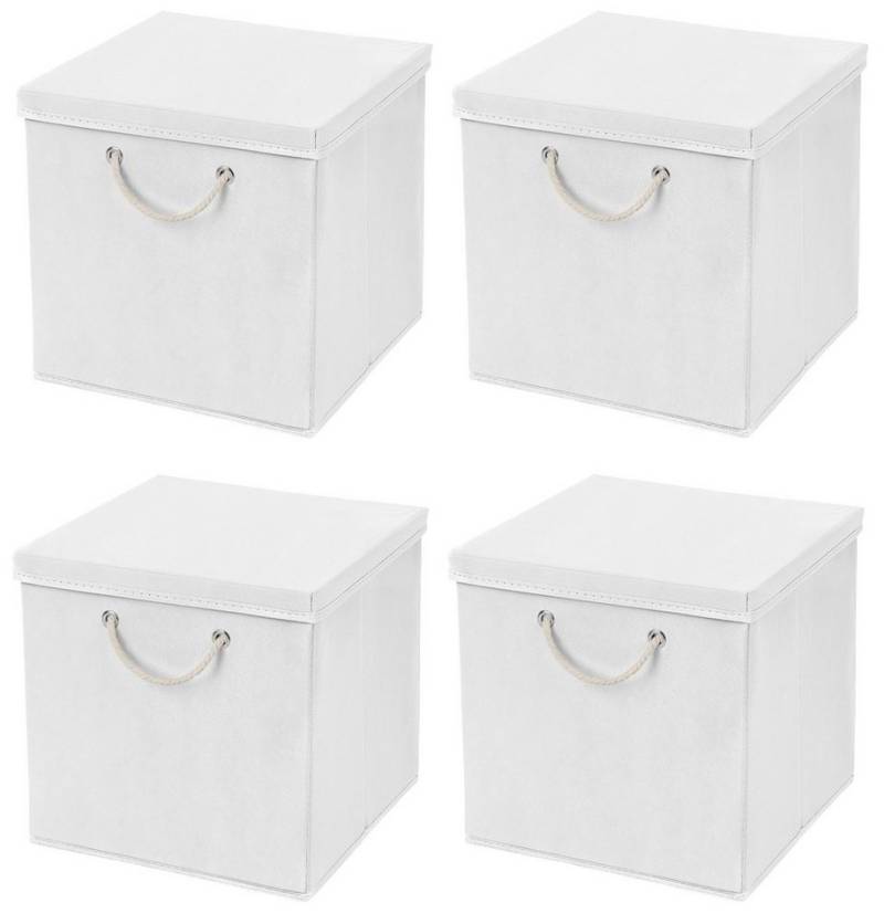 StickandShine Faltbox 4 Stück 30 x 30 x 30 cm Aufbewahrungsbox Stoffboxen Faltbox von StickandShine