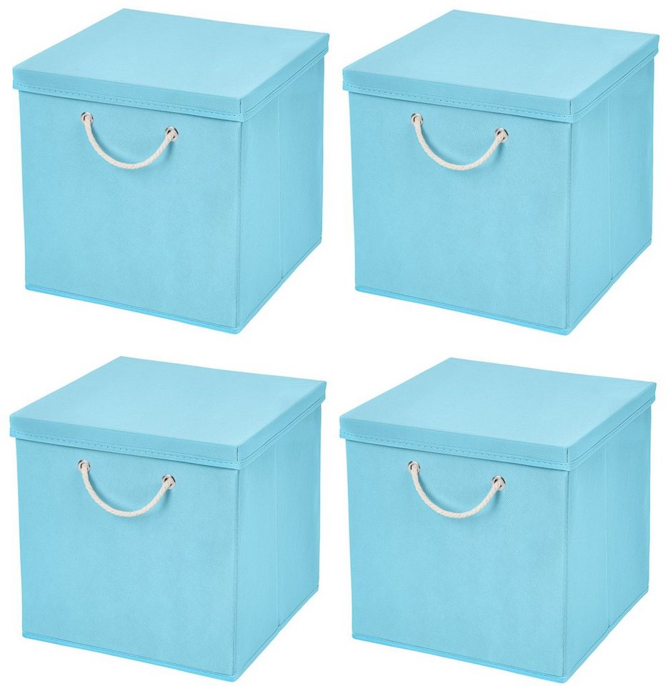 StickandShine Faltbox 4 Stück 30 x 30 x 30 cm Aufbewahrungsbox Stoffboxen Faltbox von StickandShine