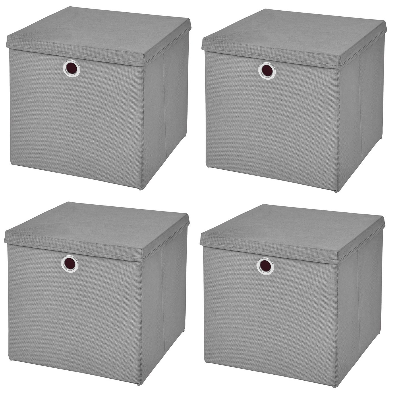 StickandShine Faltbox 4 Stück 32 x 32 x 32 cm Faltbox mit Deckel Stoffbox Aufbewahrungsbox (4er SET 32x32x32) in verschiedenen Farben 32cm von StickandShine