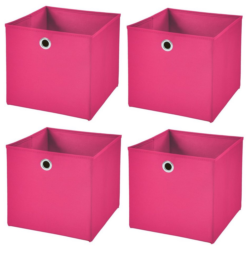 StickandShine Faltbox 4 Stück 32 x 32 x 32 cm Faltbox ohne Deckel Stoffbox Aufbewahrungsbox (4er SET 32x32x32) in verschiedenen Farben 32cm von StickandShine