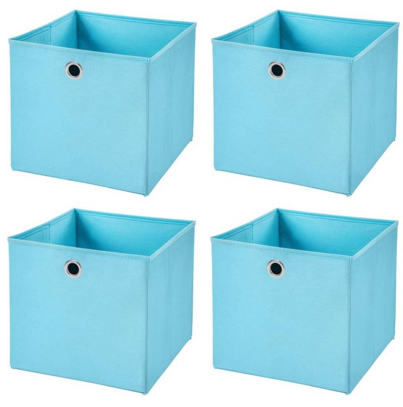 StickandShine Faltbox 4 Stück 32 x 32 x 32 cm Faltbox ohne Deckel Stoffbox Aufbewahrungsbox von StickandShine