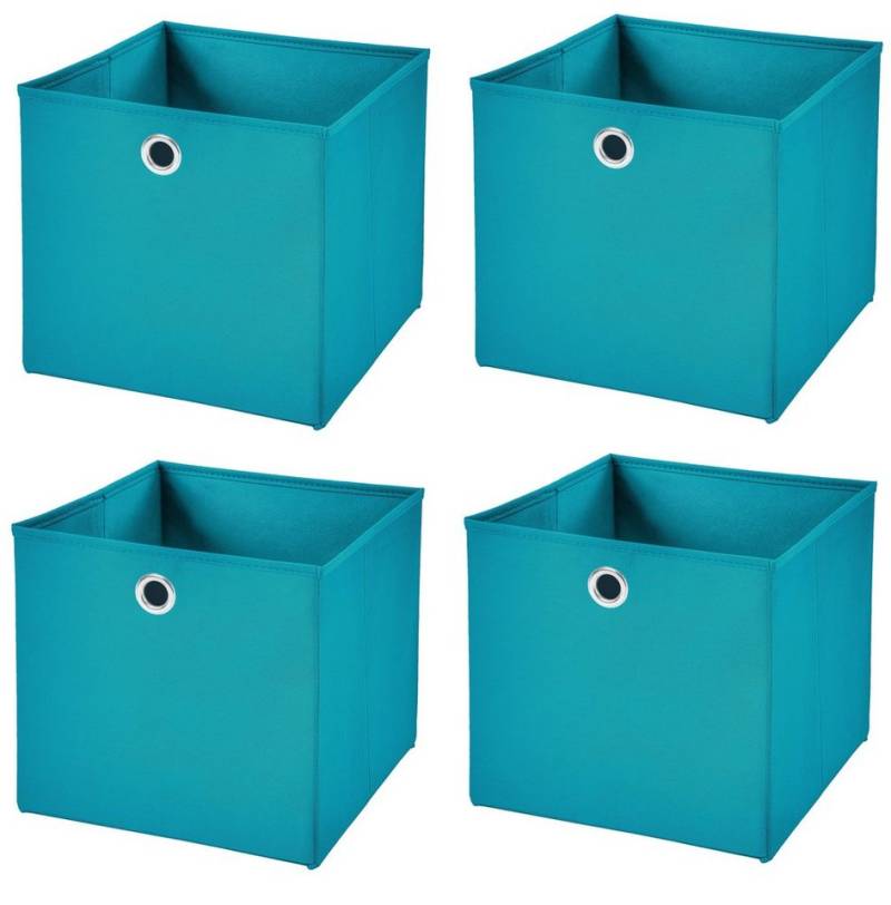 StickandShine Faltbox 4 Stück 32 x 32 x 32 cm Faltbox ohne Deckel Stoffbox Aufbewahrungsbox von StickandShine
