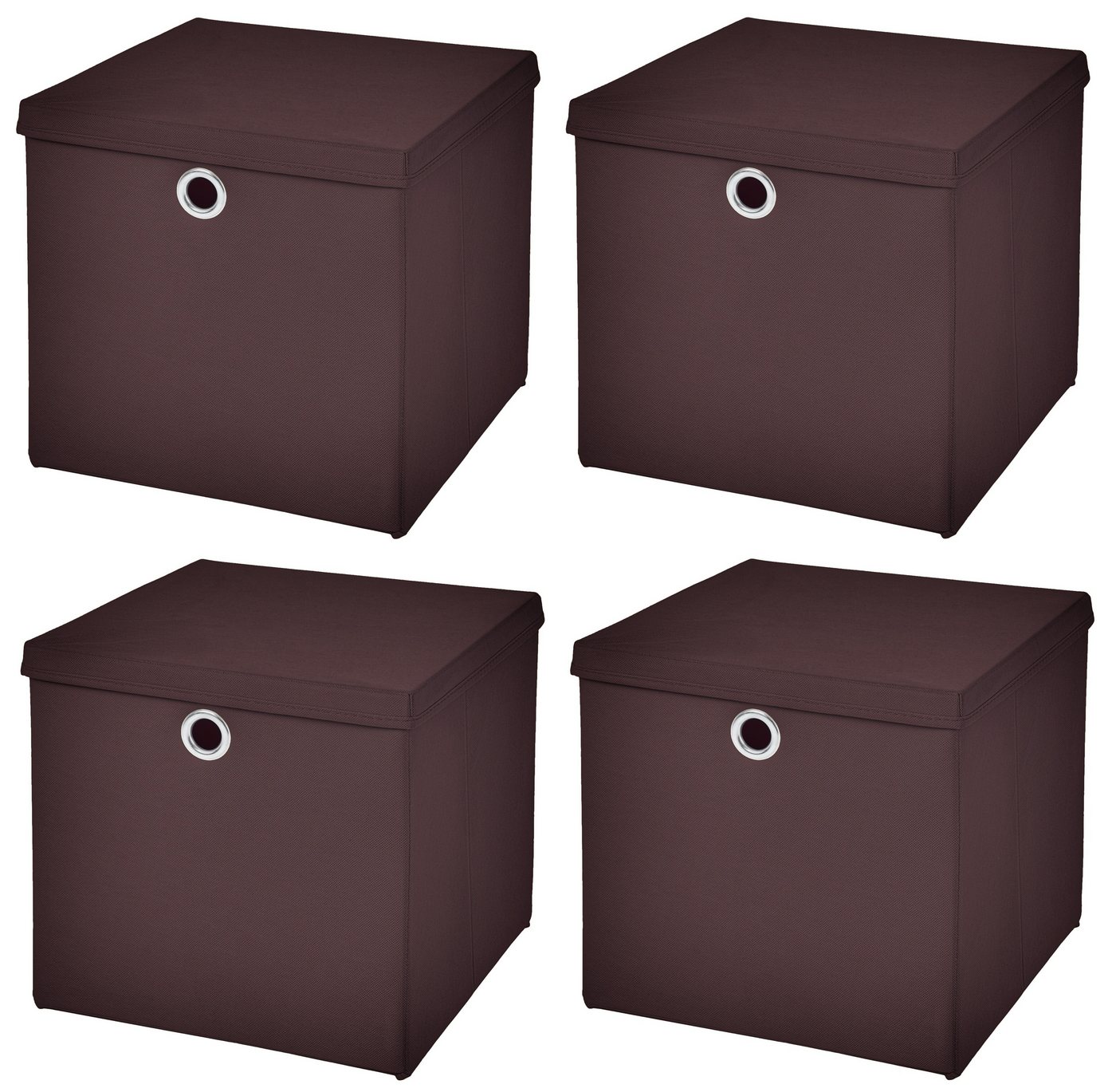 StickandShine Faltbox 4 Stück 33 x 33 x 33 cm Faltbox mit Deckel Stoffbox Aufbewahrungsbox (4er SET 33x33x33) in verschiedenen Farben 33cm von StickandShine
