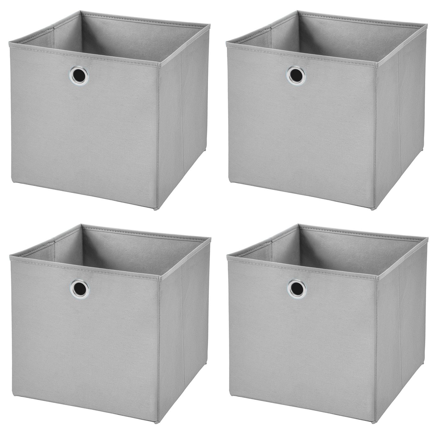 StickandShine Faltbox 4 Stück 33 x 33 x 33 cm Faltbox ohne Deckel Stoffbox Aufbewahrungsbox von StickandShine