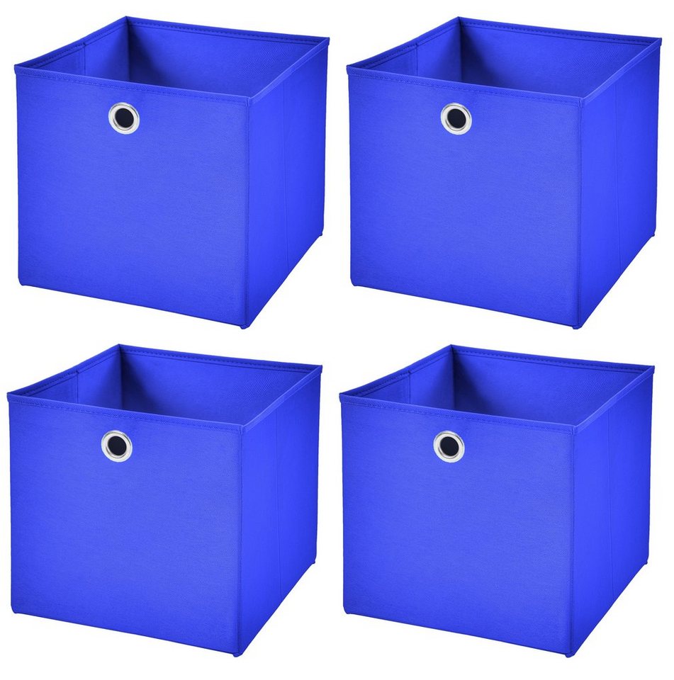 StickandShine Faltbox 4 Stück 33 x 33 x 33 cm Faltbox ohne Deckel Stoffbox Aufbewahrungsbox (4er SET 33x33x33) in verschiedenen Farben 33cm von StickandShine