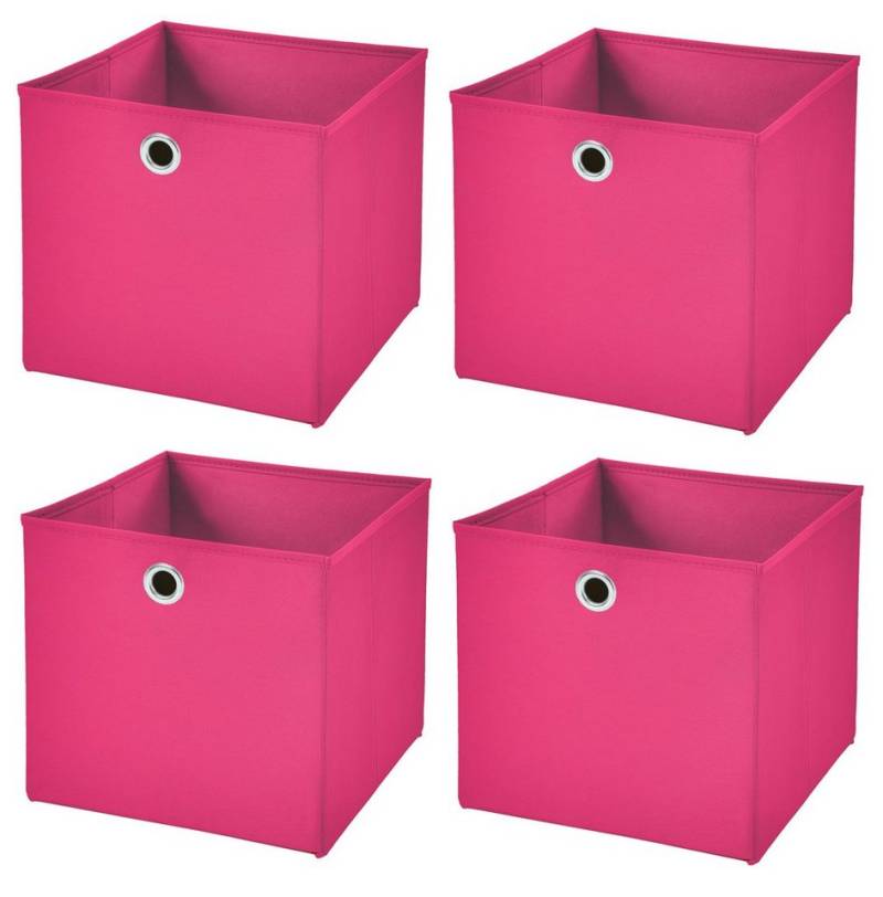 StickandShine Faltbox 4 Stück 33 x 33 x 33 cm Faltbox ohne Deckel Stoffbox Aufbewahrungsbox von StickandShine