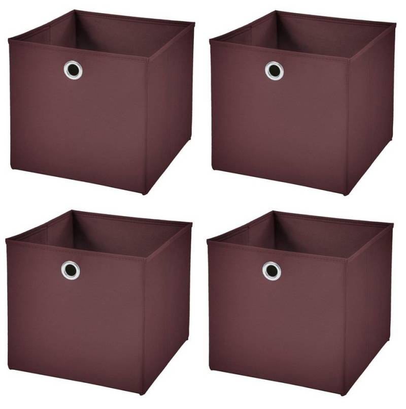 StickandShine Faltbox 4 Stück 33 x 33 x 33 cm Faltbox ohne Deckel Stoffbox Aufbewahrungsbox von StickandShine