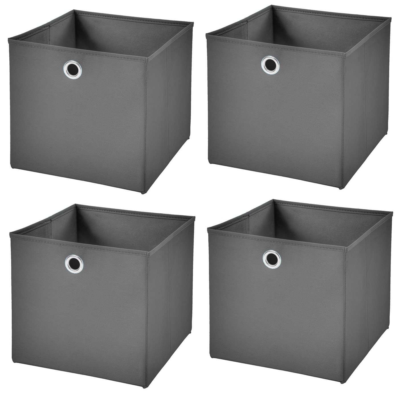 Faltbox 4 Stück Faltboxen 28 x 28 x 28 cm faltbar ohne Deckel Aufbewahrungsbox in verschiedenen Farben (4er SET 28x28x28) 28cm von StickandShine