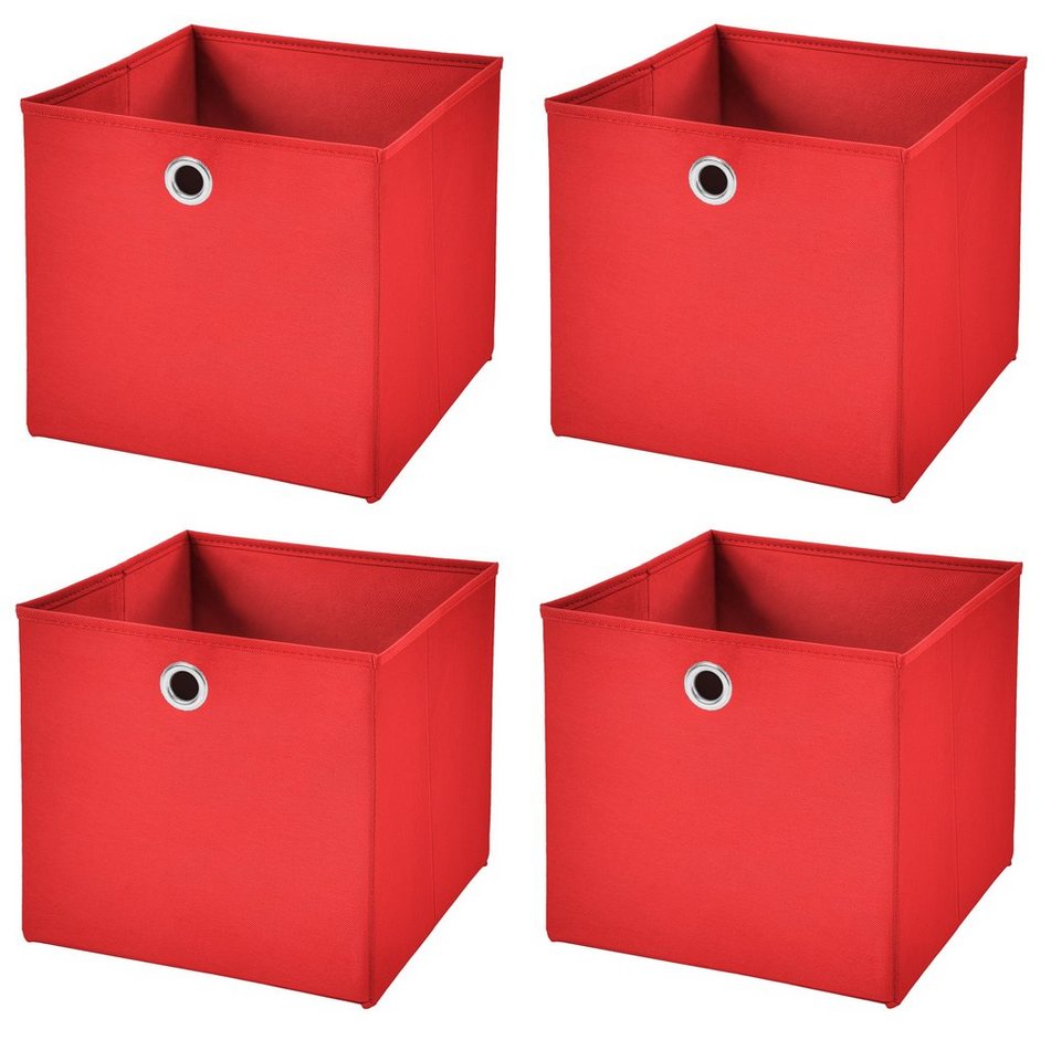 StickandShine Faltbox 4 Stück Faltboxen 28 x 28 x 28 cm faltbar ohne Deckel Aufbewahrungsbox in verschiedenen Farben (4er SET 28x28x28) 28cm von StickandShine