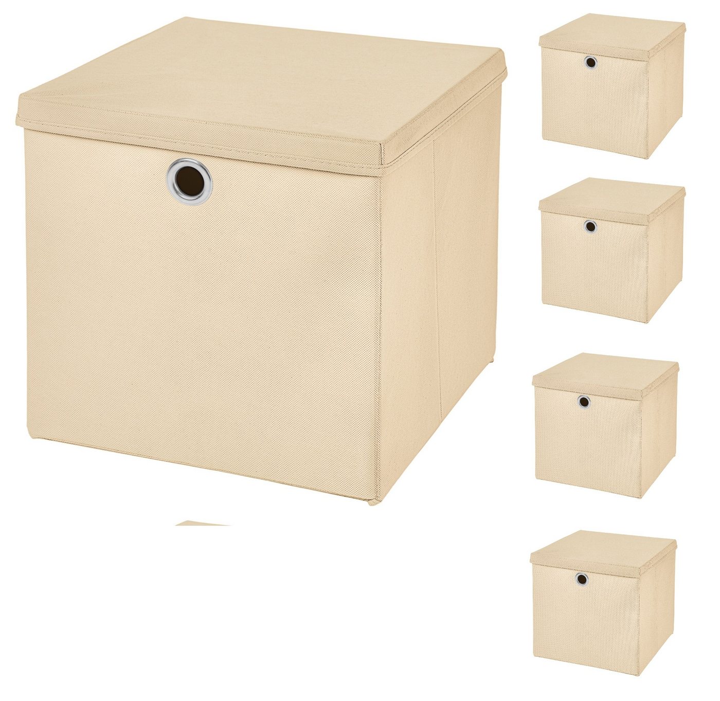 StickandShine Faltbox 5 Stück Faltboxen 28 x 28 x 28 cm faltbar mit Deckel Aufbewahrungsbox von StickandShine