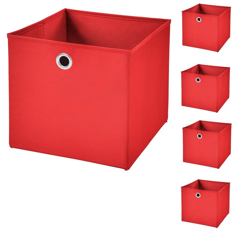 StickandShine Faltbox 5 Stück Faltboxen 28 x 28 x 28 cm faltbar ohne Deckel Aufbewahrungsbox in verschiedenen Farben (5er SET 28x28x28) 28cm von StickandShine