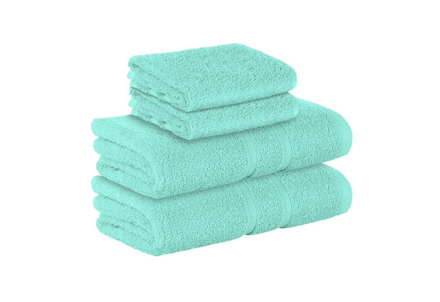 StickandShine Handtuch 2x Gästehandtuch 2x Handtücher als SET in verschiedenen Farben (4 Teilig) 100% Baumwolle 500 GSM Frottee 4er Handtuch Pack, 100% Baumwolle 500GSM von StickandShine