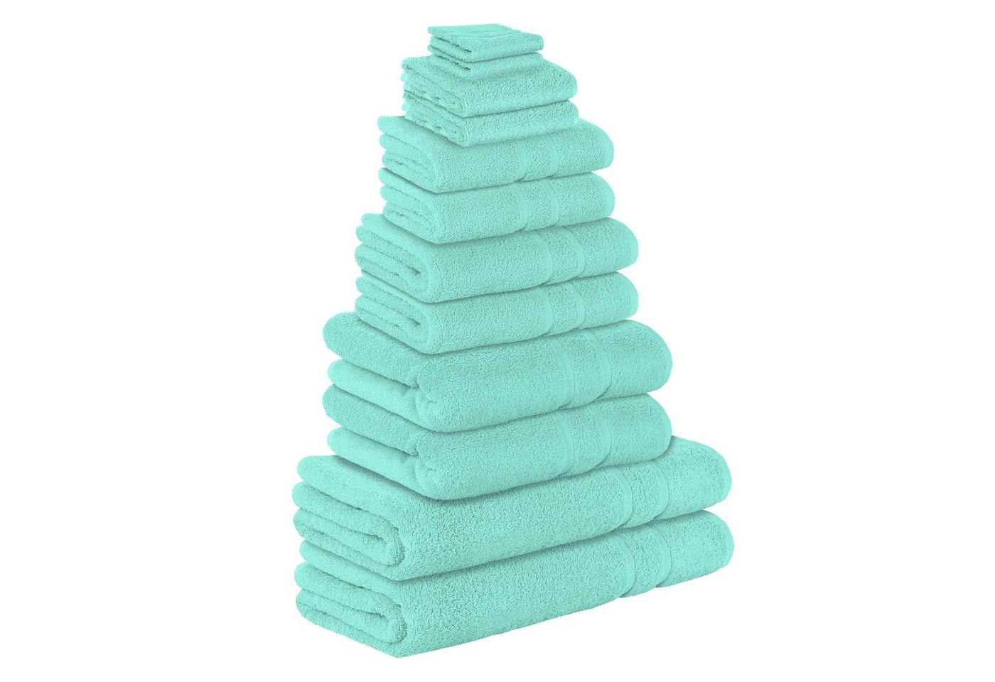 StickandShine Handtuch Set 2x Wasch 2x Gäste 2x Handtücher 2x Dusch 2x Bade 2x Sauna SET Frottee, (Spar-set), 100% Baumwolle 500 GSM von StickandShine