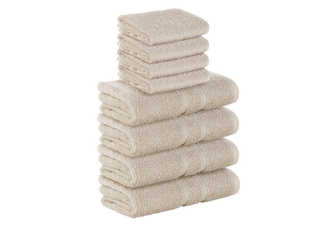 StickandShine Handtuch Set 4x Gästehandtuch 4x Handtücher Frottee Baumwolle SET, 100% Baumwolle 500 GSM von StickandShine