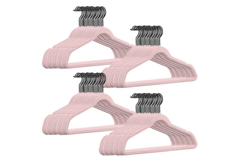 StickandShine Kleiderbügel 100 Stück Samt Kleiderbügel mit Schwarzem Haken (100er Set) von StickandShine