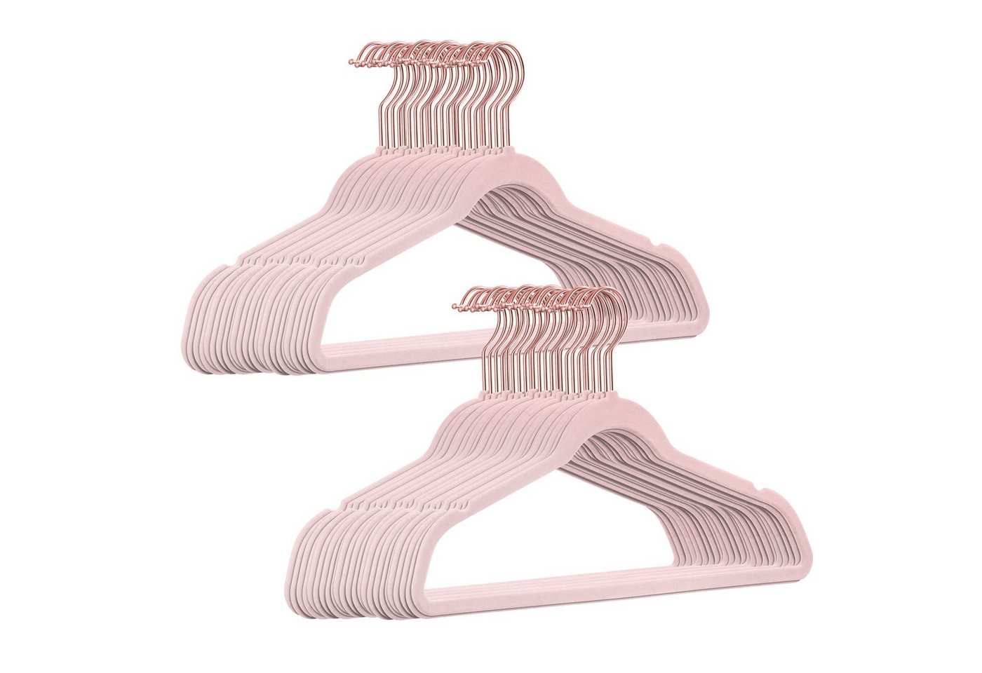 StickandShine Kleiderbügel 50 Stück Samt Kleiderbügel mit Rosegold Haken in verschiedenen Farben zur Wahl (50er Set) moderne luxus Bügel von StickandShine