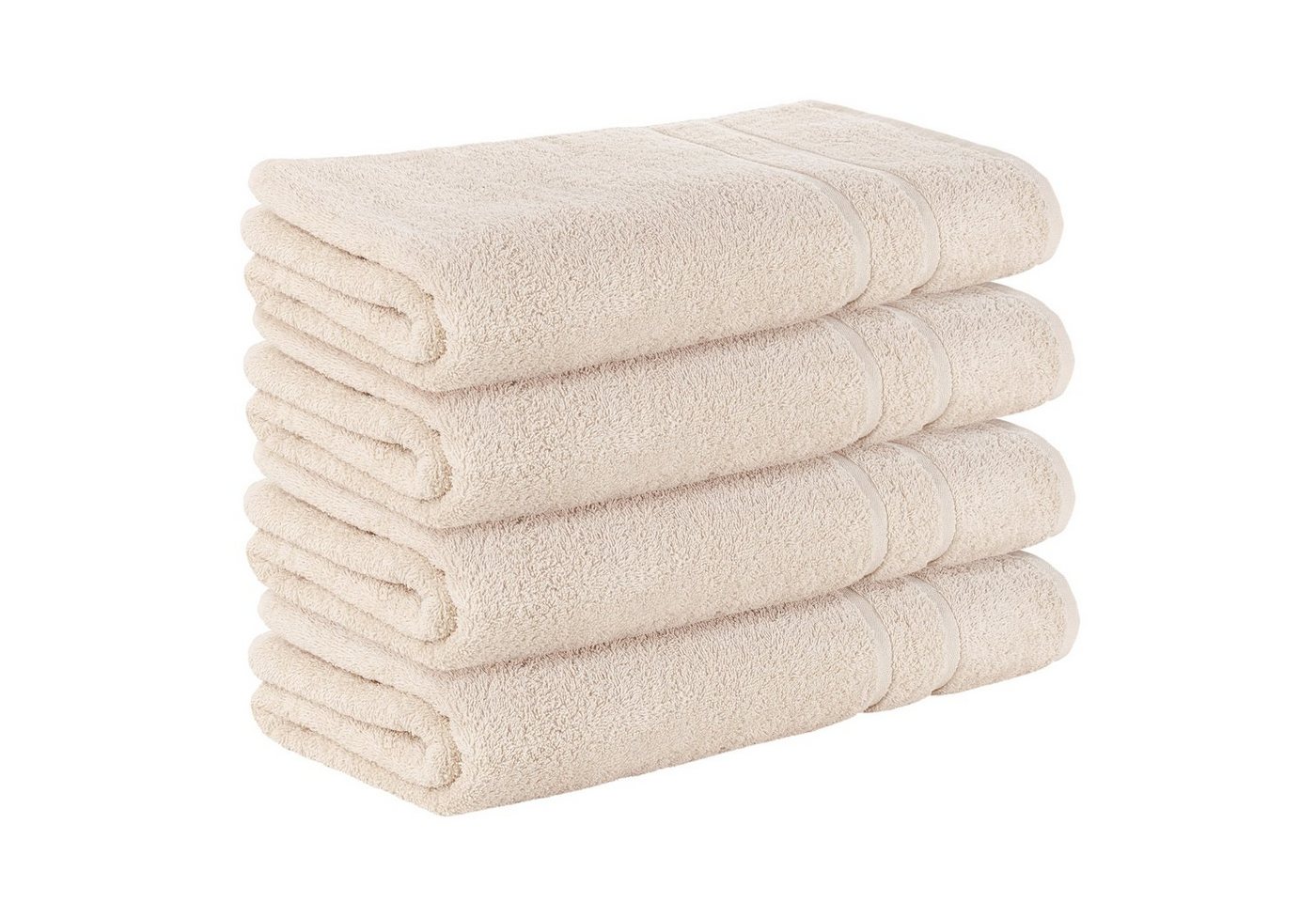 StickandShine Saunatuch 4er Set Premium Frottee Saunatücher 80x200 cm CREME Frottee von StickandShine