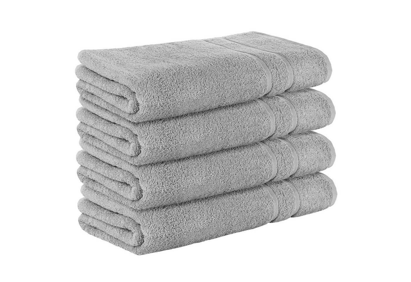 StickandShine Saunatuch 4er Set Premium Frottee Saunatücher 80x200 cm HELLGRAU Frottee von StickandShine