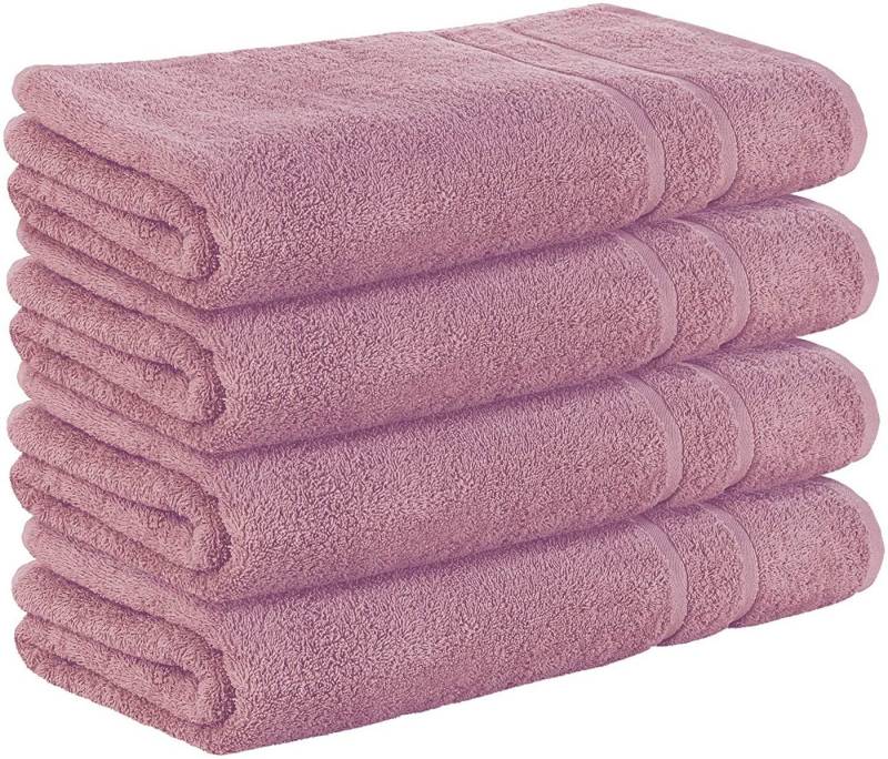 StickandShine Saunatuch 4er Set Premium Frottee Saunatücher 80x200 cm MAUVE Frottee von StickandShine