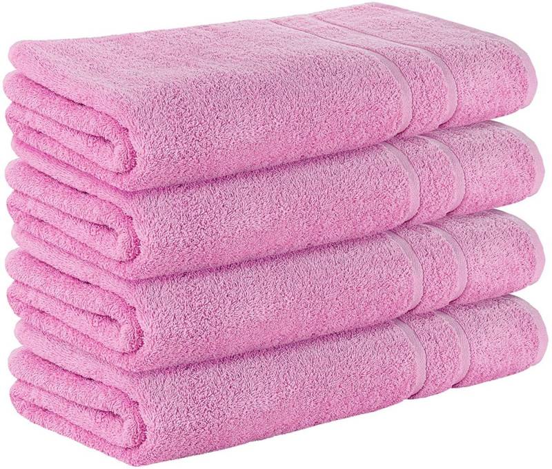StickandShine Saunatuch 4er Set Premium Frottee Saunatücher 80x200 cm ROSA Frottee von StickandShine