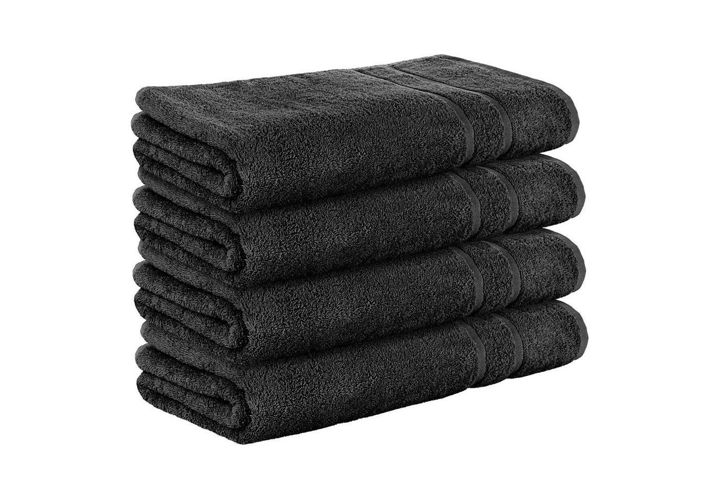 StickandShine Saunatuch 4er Set Premium Frottee Saunatücher 80x200 cm SCHWARZ 500g/m² aus 100% Baumwolle (4 Stück) 80 x 200 cm Saunatuch von StickandShine