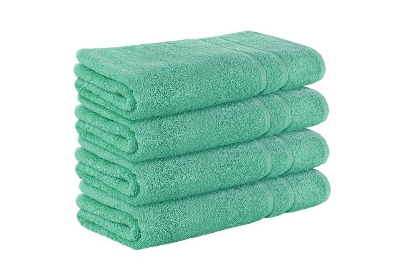 StickandShine Saunatuch 4er Set Premium Frottee Saunatücher 80x200 cm SMARAGDGRÜN Frottee von StickandShine
