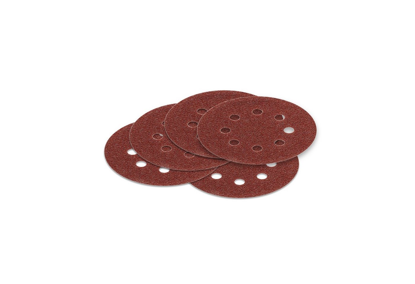 StickandShine Schleifscheibe 10 Stück / 125 mm Schleifscheiben mit 8 Loch in Rot von Fein bis Grob zur Wahl Klett Scheiben Schleifpapier 10er SET von StickandShine