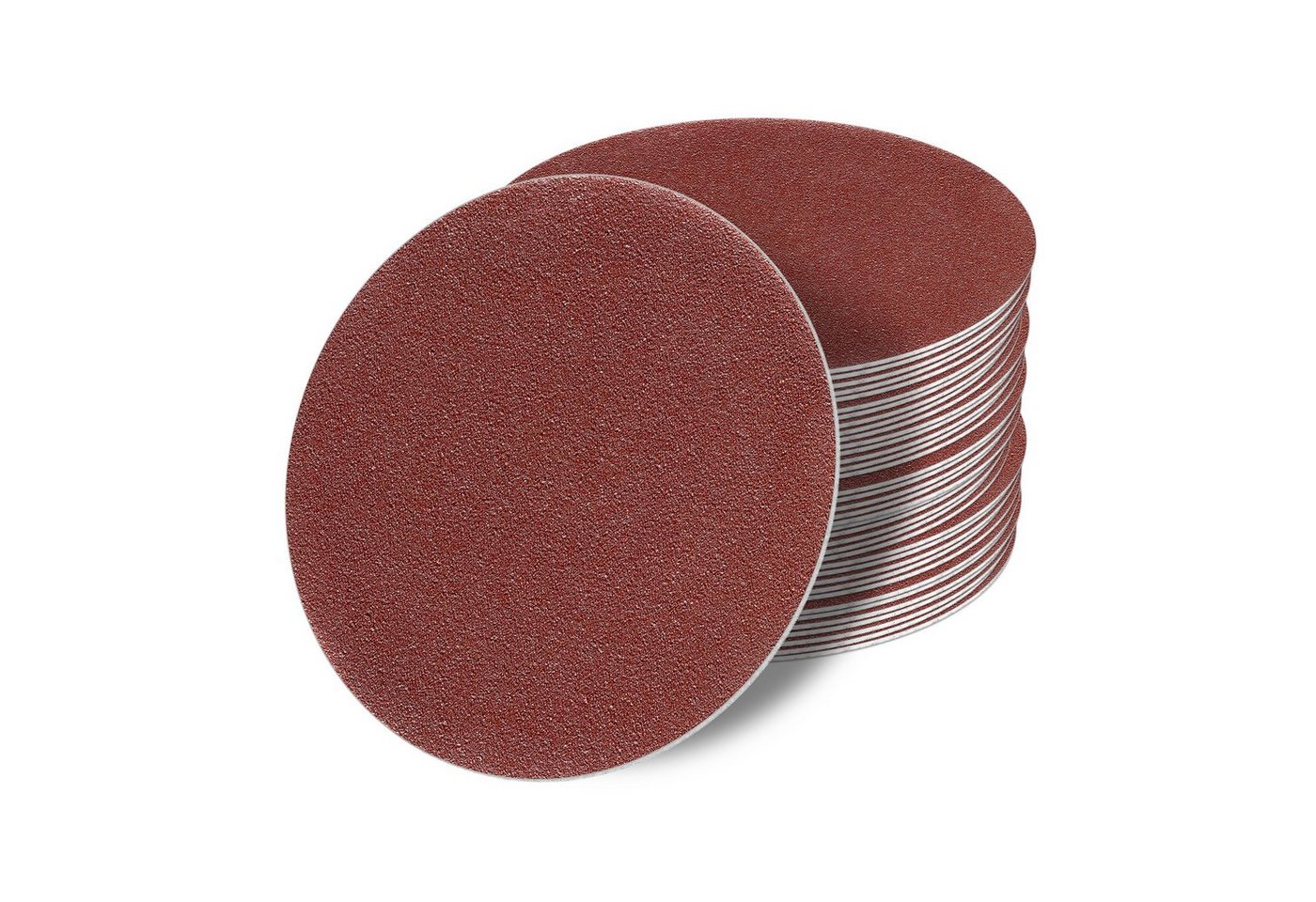 StickandShine Schleifscheibe 50 Stück / 125 mm Schleifscheiben OHNE Loch in Rot von Fein bis Grob zur Wahl Klett Scheiben Schleifpapier 50er SET von StickandShine