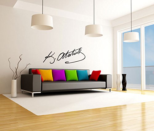 Atatürk Imza Unterschrift Wandtattoo Wandaufkleber Wandsticker Wohnzimmer Auto Aufkleber Sticker Istanbul Türkiye (80x24 cm) von Sticker Design Shop
