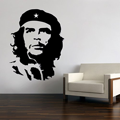 Che Guevara Wandtattoo Wandaufkleber Wohnzimmer Auto Aufkleber Sticker (40 x 31 cm, Schwarz) von Sticker Design Shop