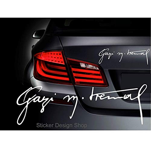 Gazi Mustafa Kemal Atatürk Imza Unterschrift Auto Aufkleber Sticker Istanbul Türkiye (60 cm) von Sticker Design Shop