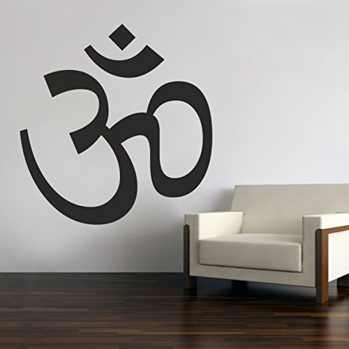 Om Symbol AUM Indien Inde Wandtattoo Wandaufkleber Wandsticker Wohnzimmer Kinderzimmer Auto Laptop Aufkleber Sticker (20 cm, Schwarz) von Sticker Design Shop