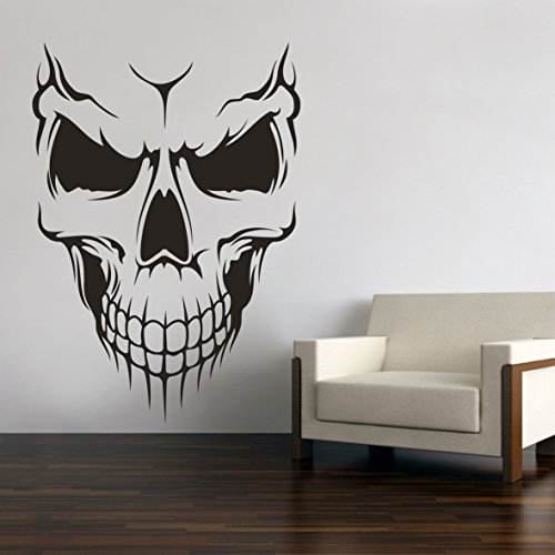 Skull Totenkopf Schädel Wandtattoo Wandaufkleber Wandsticker Wohnzimmer Auto Aufkleber Sticker (80 x 56 cm, per Mail) von Sticker Design Shop