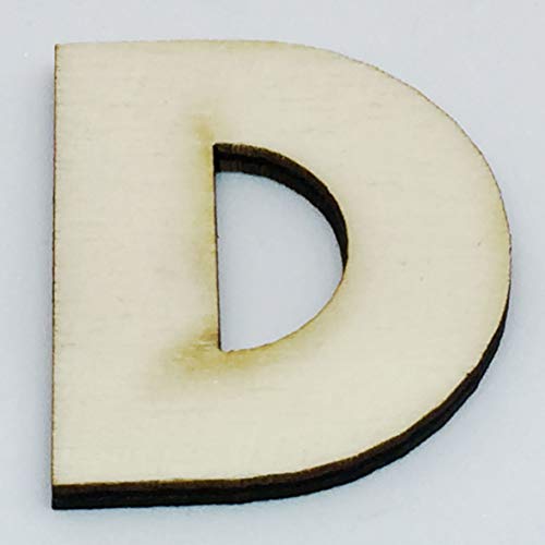 Sticker Design Shop Holz Buchstaben 4 oder 8 cm hoch Auswahl A-Z Deko Schrift Alphabet Wunschtext (4cm hoch, D) von Sticker Design Shop